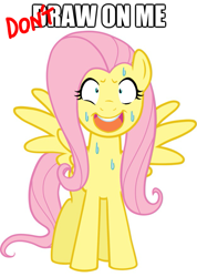 Size: 625x878 | Tagged: safe, imported from derpibooru, fluttershy, draw on me, fear, meme, sweat