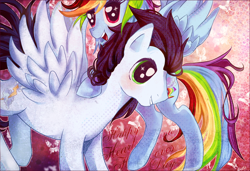 Size: 900x617 | Tagged: safe, artist:passionatestar, imported from derpibooru, rainbow dash, soarin', female, male, shipping, soarindash, straight