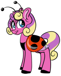 Size: 364x448 | Tagged: safe, artist:srsishere, imported from derpibooru, princess skyla, alicorn, ladybug, pony, clothes, costume, female, nightmare night, princess skyla replies, solo