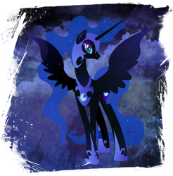 Size: 901x916 | Tagged: safe, artist:rariedash, imported from derpibooru, nightmare moon, alicorn, pony, armor, cutie mark, female, hooves, horn, lineless, mare, solo, spread wings, wings