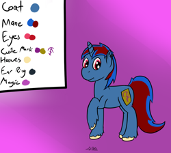 Size: 752x674 | Tagged: safe, artist:da bunnana king, imported from derpibooru, oc, oc only, oc:blue rune, pony, unicorn, male, reference sheet, solo, stallion