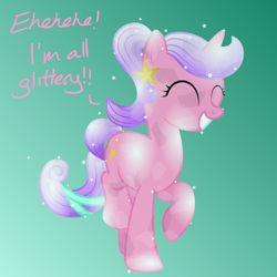 Size: 1000x1000 | Tagged: safe, artist:gammaespeon, imported from derpibooru, oc, oc only, oc:glitterdust, crystal pony, pony, solo