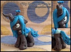 Size: 800x582 | Tagged: safe, artist:antych, imported from derpibooru, queen chrysalis, changeling, changeling queen, brushable, custom, customized toy, female, filly, irl, photo, toy