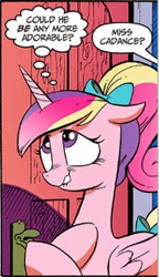 Size: 174x303 | Tagged: safe, idw, imported from derpibooru, princess cadance, spoiler:comic, female, lip bite, solo