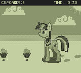 Size: 160x144 | Tagged: safe, artist:zoiby, imported from derpibooru, twilight sparkle, pony, unicorn, female, game boy, mare, monochrome, ms paint, paint tool sai, pixel art, solo, video game