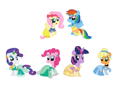 Size: 1024x740 | Tagged: safe, imported from derpibooru, applejack, fluttershy, pinkie pie, rainbow dash, rarity, twilight sparkle, alicorn, pony, disney, disney princesses, mane six, twilight sparkle (alicorn)