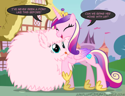 Size: 650x500 | Tagged: safe, artist:mixermike622, imported from derpibooru, princess cadance, oc, oc:fluffle puff, tumblr:ask fluffle puff, tumblr