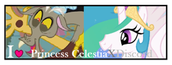 Size: 600x228 | Tagged: safe, artist:petitange1, imported from derpibooru, discord, princess celestia, deviantart, deviantart stamp, dislestia, shipping, stamp