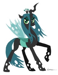 Size: 600x776 | Tagged: safe, artist:pedantia, imported from derpibooru, queen chrysalis, changeling, changeling queen, crown, female, jewelry, regalia, solo