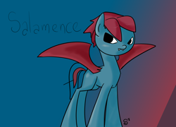 Size: 1500x1080 | Tagged: safe, artist:minty-red, imported from derpibooru, pokémon, ponified, salamence, solo