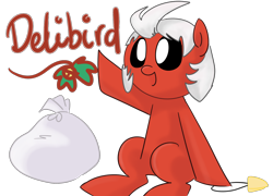 Size: 1500x1080 | Tagged: safe, artist:minty-red, imported from derpibooru, delibird, pokémon, ponified, solo