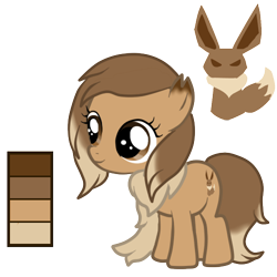 Size: 500x500 | Tagged: safe, artist:kurofa, imported from derpibooru, oc, oc only, eevee, pony, eevee as a cutie mark, female, filly, palette, pokémon, ponified, simple background, solo