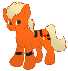 Size: 727x764 | Tagged: safe, artist:askponygrowlithe, imported from derpibooru, earth pony, growlithe, pony, pokémon, ponified, solo