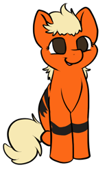 Size: 298x478 | Tagged: safe, artist:askponygrowlithe, imported from derpibooru, growlithe, pokémon, ponified, solo