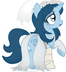 Size: 900x993 | Tagged: safe, artist:scratch-e-digital, imported from derpibooru, pony, unicorn, clothes, corpse bride, dress, emily, ponified, solo, the corpse bride