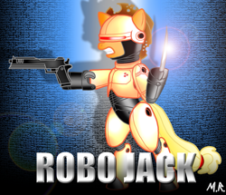 Size: 1179x1013 | Tagged: safe, artist:shadowninja976, imported from derpibooru, applejack, beretta, crossover, female, gun, pistol, robocop, solo