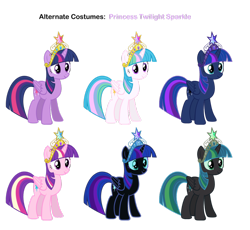 Size: 932x857 | Tagged: safe, artist:overdriv3n, artist:pika-robo, color edit, imported from derpibooru, nightmare moon, princess cadance, princess celestia, princess luna, queen chrysalis, twilight sparkle, alicorn, pony, alternate clothes, alternate costumes, female, mare, recolor, simple background, skin, transparent background, twilight sparkle (alicorn)