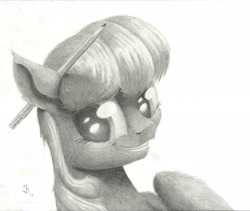 Size: 3025x2550 | Tagged: safe, artist:drizziedoodles, imported from derpibooru, cheerilee, female, high res, monochrome, pencil, pencil drawing, solo, traditional art