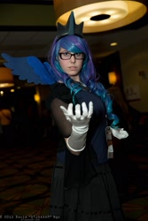 Size: 1365x2048 | Tagged: artist needed, safe, artist:dtjaaaam, imported from derpibooru, princess luna, human, 2013, anime los angeles, clothes, cosplay, glasses, gloves, irl, irl human, photo, solo