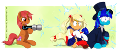 Size: 1829x767 | Tagged: safe, artist:hazurasinner, imported from derpibooru, applejack, oc, canon x oc, cosplay, prosthetics, sailor moon, tuxedo mask