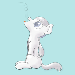 Size: 500x500 | Tagged: safe, artist:fantasyglow, imported from derpibooru, oc, oc only, object pony, original species, drinking, kettle, kettle pony, ponified, solo