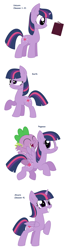 Size: 1308x4736 | Tagged: safe, artist:pupster0071, imported from derpibooru, spike, twilight sparkle, dragon, earth pony, pegasus, pony, unicorn, all pony races, dragons riding ponies, earth pony twilight, pegasus twilight sparkle, race swap, raised hoof, riding, simple background, spike riding twilight, twilight sparkle (alicorn), unicorn twilight, white background