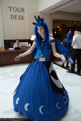 Size: 1365x2048 | Tagged: safe, artist:marchmochahare, imported from derpibooru, princess luna, human, clothes, cosplay, dress, irl, irl human, katsucon, photo