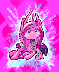 Size: 2000x2400 | Tagged: safe, artist:timeforsp, imported from derpibooru, princess cadance, twilight sparkle, filly, filly twilight sparkle, younger