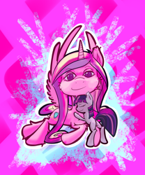 Size: 2000x2400 | Tagged: safe, artist:timeforsp, imported from derpibooru, princess cadance, twilight sparkle, snuggling