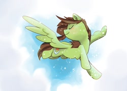 Size: 1024x732 | Tagged: safe, artist:psychoon, imported from derpibooru, oc, oc only, oc:soulbreath, pegasus, pony, blushing, female, flying, mare, solo