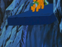 Size: 718x540 | Tagged: safe, imported from derpibooru, screencap, masquerade (g1), megan williams, twinkle eyed pony, my little pony 'n friends, animated, door, female, g1, stone
