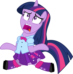 Size: 1165x1194 | Tagged: safe, artist:jeatz-axl, imported from derpibooru, twilight sparkle, pony, equestria girls, clothes, equestria girls outfit, equestria girls ponified, female, full circle, kneeling, open mouth, ponified, screaming, simple background, solo, svg, transparent background, twiscream, uvula, vector