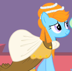 Size: 401x395 | Tagged: safe, imported from derpibooru, screencap, carlotta, pony, the best night ever, background pony, clothes, cropped, dress, solo