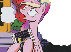 Size: 1509x1102 | Tagged: safe, imported from derpibooru, princess cadance, spoiler:comic, blank, exploitable meme, female, meme, ponytail, solo, template