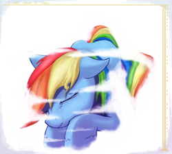 Size: 722x647 | Tagged: safe, artist:leyanor, imported from derpibooru, rainbow dash, crying, female, solo