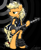 Size: 1053x1272 | Tagged: safe, artist:flutterthrash, imported from derpibooru, applejack, pony, semi-anthro, arm hooves, bipedal, clothes, electric guitar, fashion, female, guitar, heavy metal, iron cross, leather, metal, musical instrument, ponified, rock (music), solo, zakk wylde