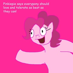 Size: 700x700 | Tagged: safe, artist:pewdie-pinkiepie, imported from derpibooru, pinkie pie, 1000 hours in ms paint, butthurt, comic sans, female, ms paint, solo