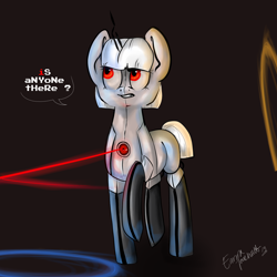 Size: 3000x3000 | Tagged: safe, artist:jigsaw91, imported from derpibooru, oc, oc only, oc:turret pony, earth pony, pony, robot, robot pony, female, ponified, portal, portal (valve), solo, turret