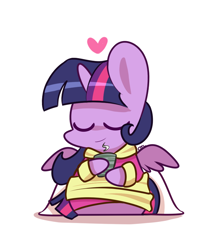 Size: 850x970 | Tagged: safe, artist:php56, imported from derpibooru, twilight sparkle, alicorn, pony, chibi, clothes, coronation dress, cup, dress, female, heart, mare, solo, tea, twilight sparkle (alicorn)