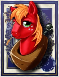 Size: 700x900 | Tagged: safe, artist:harwick, imported from derpibooru, big macintosh, earth pony, pony, harwick's sun/moon portraits, male, portrait, solo, stallion