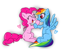 Size: 1024x768 | Tagged: safe, artist:fkandfriends, imported from derpibooru, pinkie pie, rainbow dash, gakpony, goo pony, original species, female, gak, lesbian, pinkie slime, pinkiedash, shipping, slime