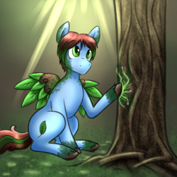 Size: 720x720 | Tagged: safe, artist:deyogee, imported from derpibooru, oc, oc only, askthatwinterpony, solo, spriggan jamie