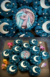 Size: 643x1000 | Tagged: safe, artist:the-dkid, imported from derpibooru, princess luna, cupcake, custom, customized toy, food, food art, irl, photo, toy