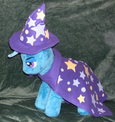Size: 1200x1269 | Tagged: safe, artist:bladespark, imported from derpibooru, trixie, pony, unicorn, cape, clothes, female, hat, irl, mare, photo, plushie, solo, trixie's cape, trixie's hat