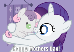 Size: 1280x914 | Tagged: safe, artist:beavernator, imported from derpibooru, rarity, sweetie belle, pony, baby, baby belle, baby pony, bronybait, caption, filly, foal, fridge horror, holding, image macro, implications, implied incest, implied mother and daughter, mother, mother's day, the implications are horrible, we are going to hell, younger