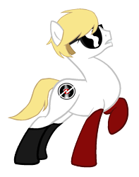 Size: 775x984 | Tagged: safe, artist:namifrost, imported from derpibooru, earth pony, pony, crossover, dave strider, homestuck, ponified, solo, sunglasses