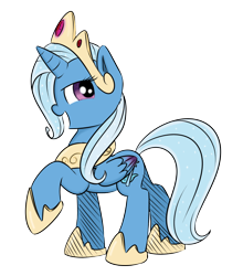 Size: 600x683 | Tagged: safe, artist:rainbow-dosh, imported from derpibooru, trixie, alicorn, pony, alicornified, female, race swap, solo, trixiecorn