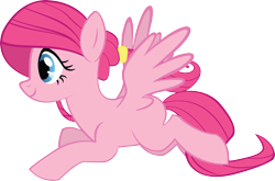 Size: 4520x2981 | Tagged: safe, artist:aaramus, imported from derpibooru, oc, oc only, pegasus, pony, blank flank, flying, magical lesbian spawn, offspring, parent:fluttershy, parent:pinkie pie, parents:flutterpie, ponytail, simple background, solo, transparent background, vector