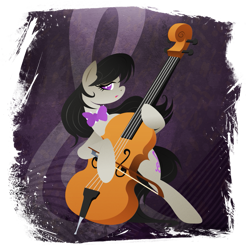 Size: 901x916 | Tagged: safe, artist:rariedash, imported from derpibooru, octavia melody, earth pony, pony, bowtie, cello, cutie mark, cutie mark background, female, hooves, lineless, mare, musical instrument, solo