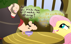 Size: 900x563 | Tagged: safe, artist:psychroculus, imported from derpibooru, fluttershy, crossover, heavy, tea, team fortress 2